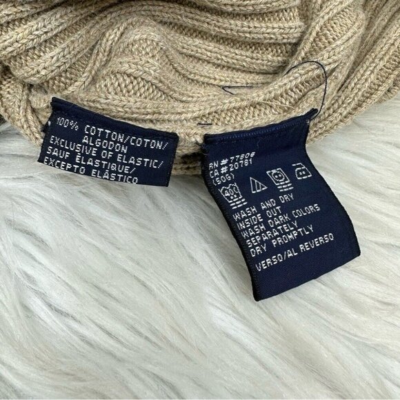 Tommy Hilfiger Women’s Tan Y2K Ribbed Crew Neck Long Sleeve Knit Sweater L/C47 - Picture 7 of 11